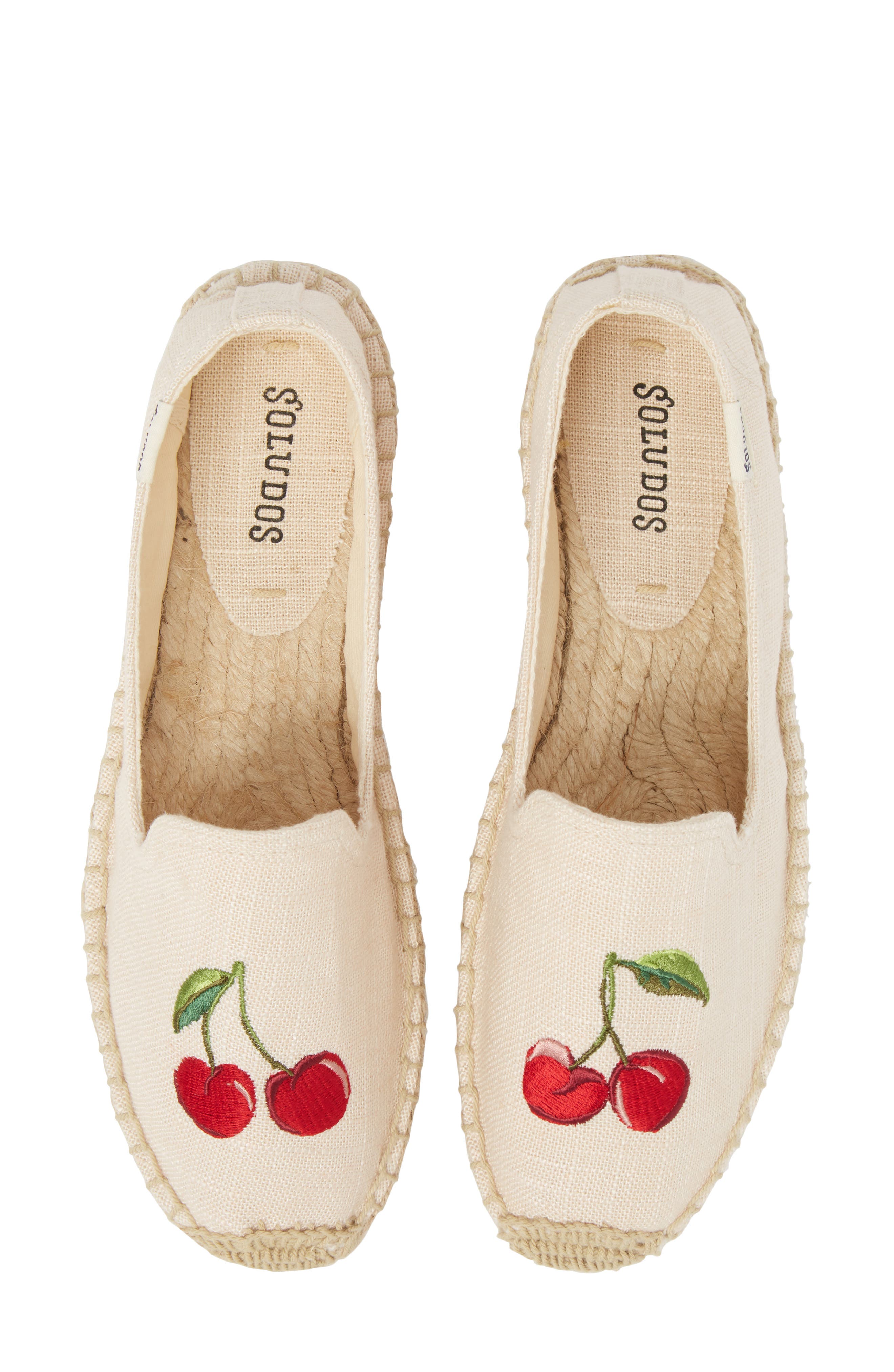 Cherries Embroidered Espadrille, Main, color, BLUSH