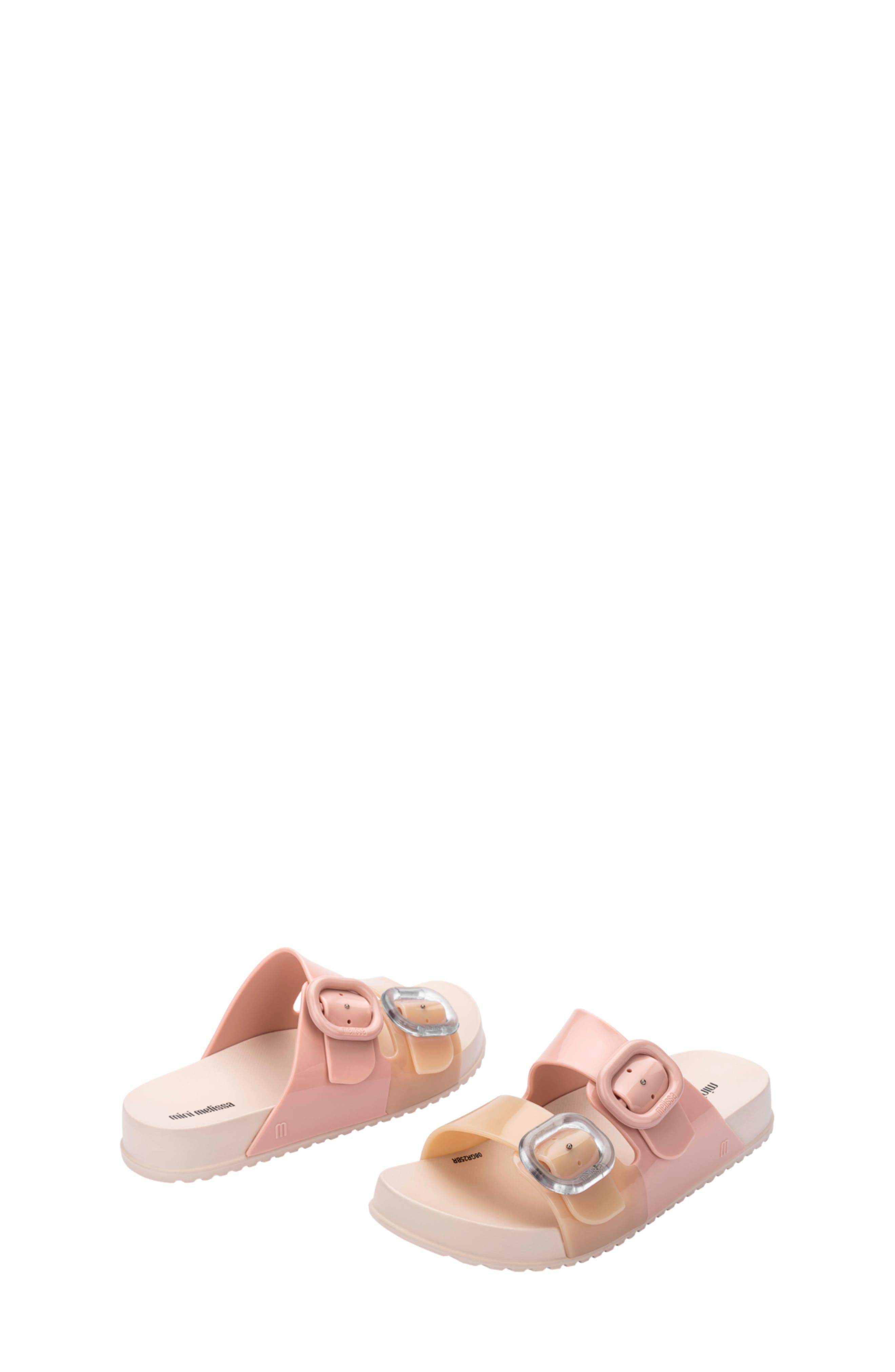 Mini Melissa Kids' Mini Cozy Slide Sandal, Alternate, color, Pink/Beige