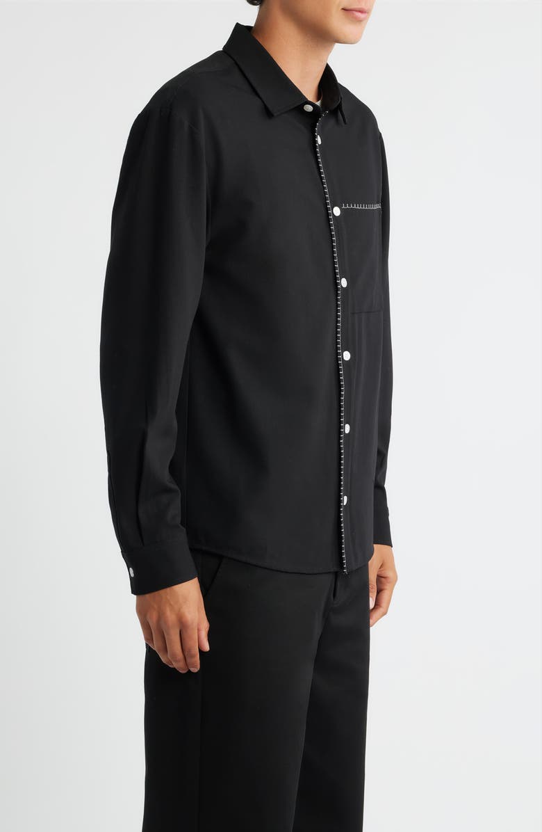 KROST Blanket Stitch Button-Up Shirt, Alternate, color, Black
