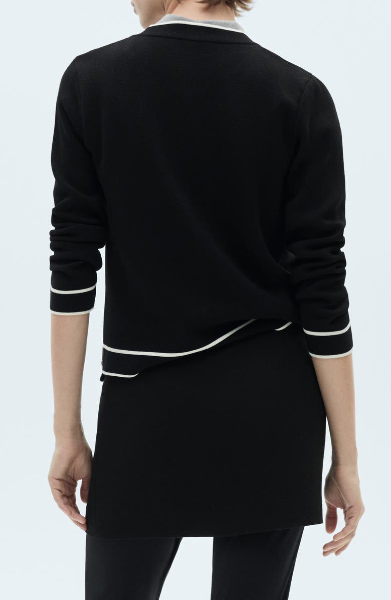 MANGO Contrast Trim Cardigan, Alternate, color, 