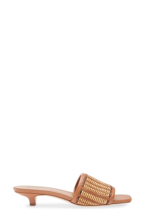 Nordstrom Rack Ilene Woven Kitten Heel Sandal In Tan Natural Multi