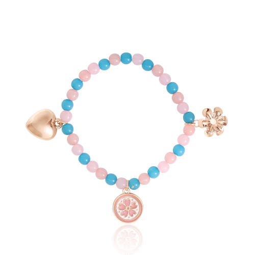 Jessica Simpson Kids Kids Pastel Beaded Bracelet & Heart Earrings Set In Gold