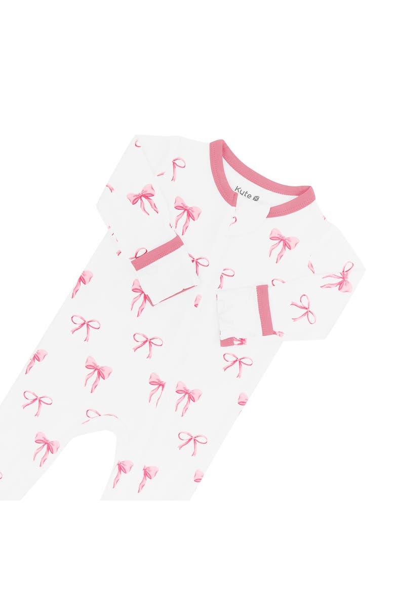 Kyte BABY Zip-Up Footie, Alternate, color, Bow