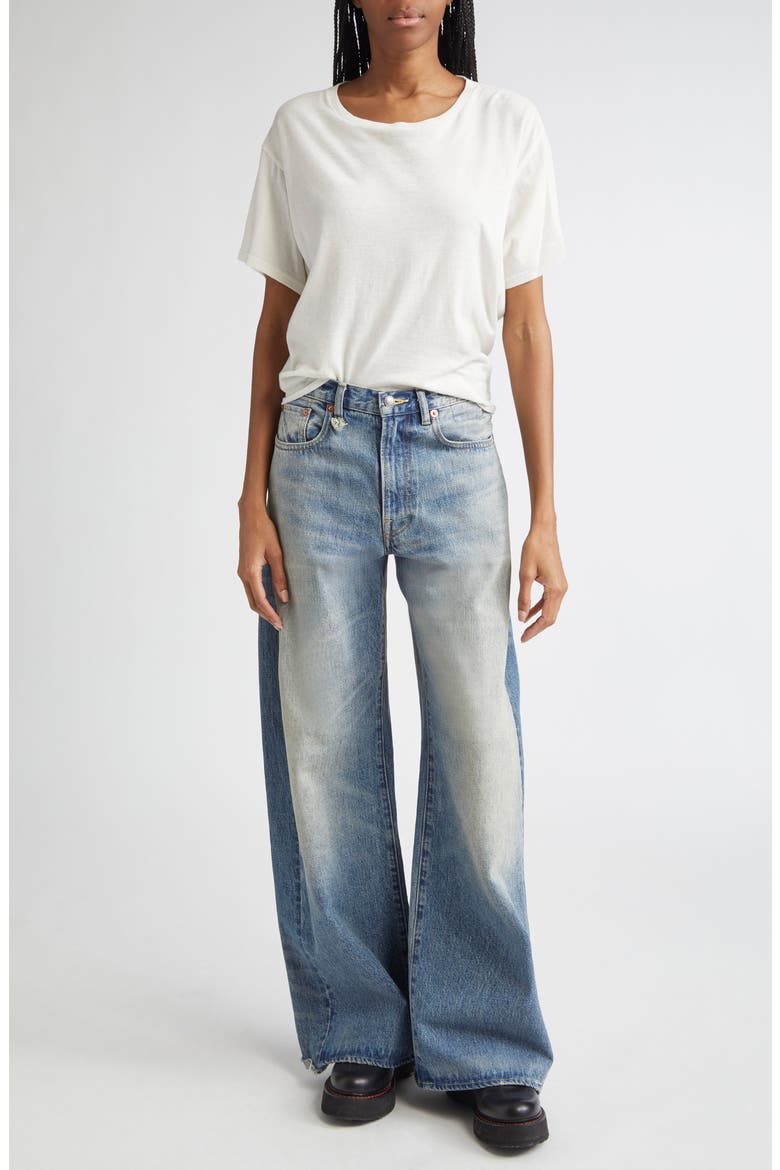 Tight Waist Cotton & Cashmere T-Shirt, Alternate, color, WHITE