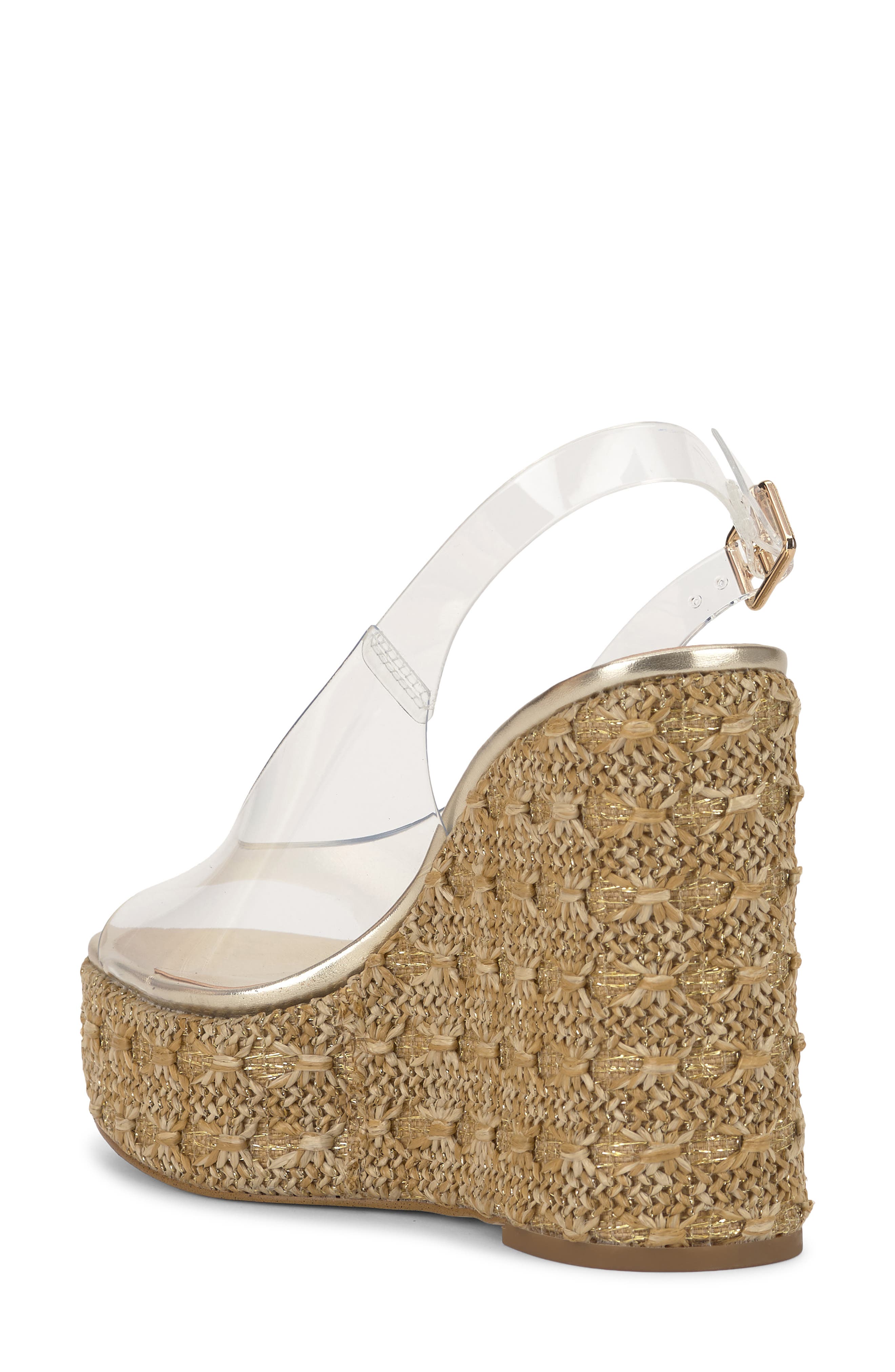 Jessica Simpson Kaliese Slingback Platform Wedge Sandal, Alternate, color, Clear