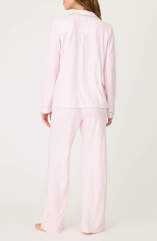 Shop Pj Salvage Happiest On The Court Stripe Pajama Set In Ivory