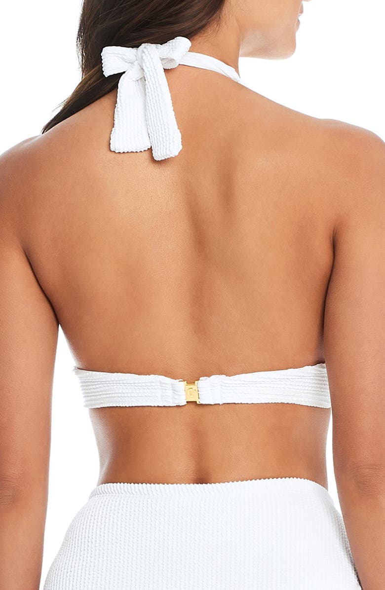 BLEU by Rod Beattie Pucker Up Seersucker Bikini Top, Alternate, color, White