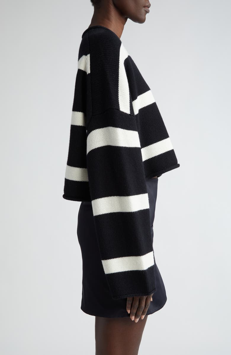 JW Anderson Anchor Logo Roll Neck Crop Cotton Sweater, Alternate, color,