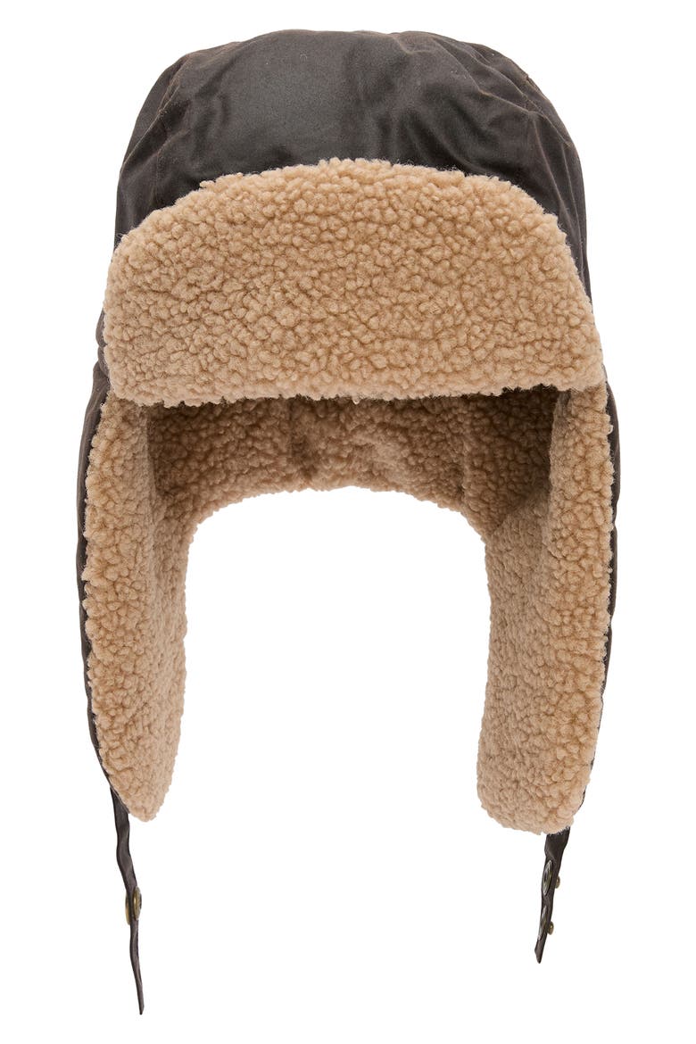 Morar Waxed Faux Shearling Trapper, Main, color, RUSTIC
