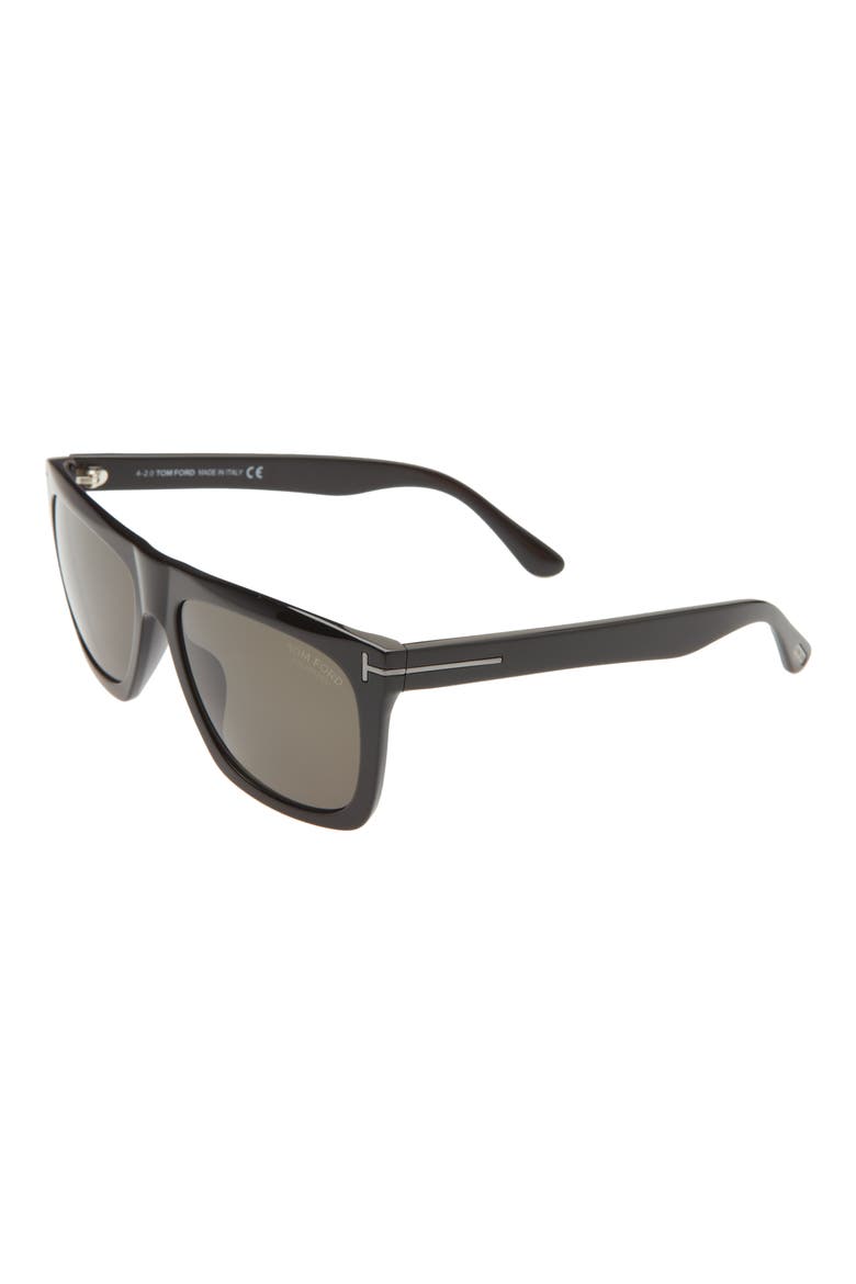 Morgan 57mm Flat Top Sunglasses, Alternate, color, SBLK/SMKPZ