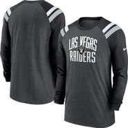 Nike Men's Nike Heathered Charcoal/Black Las Vegas Raiders Tri-Blend Raglan Athletic Long Sleeve Fashion T-Shirt