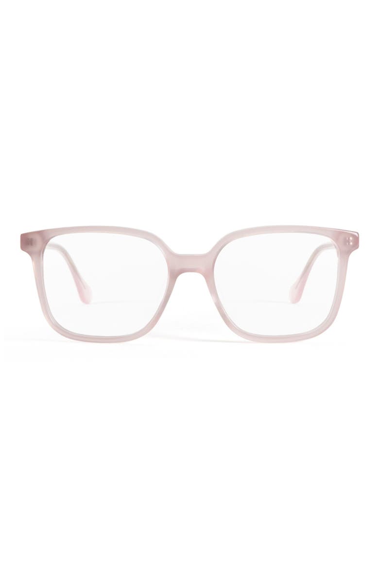 Nani 50mm Medium Nose Bridge Narrow Width Square Optical Glasses, Main, color, PEONY / CLEAR LENSES