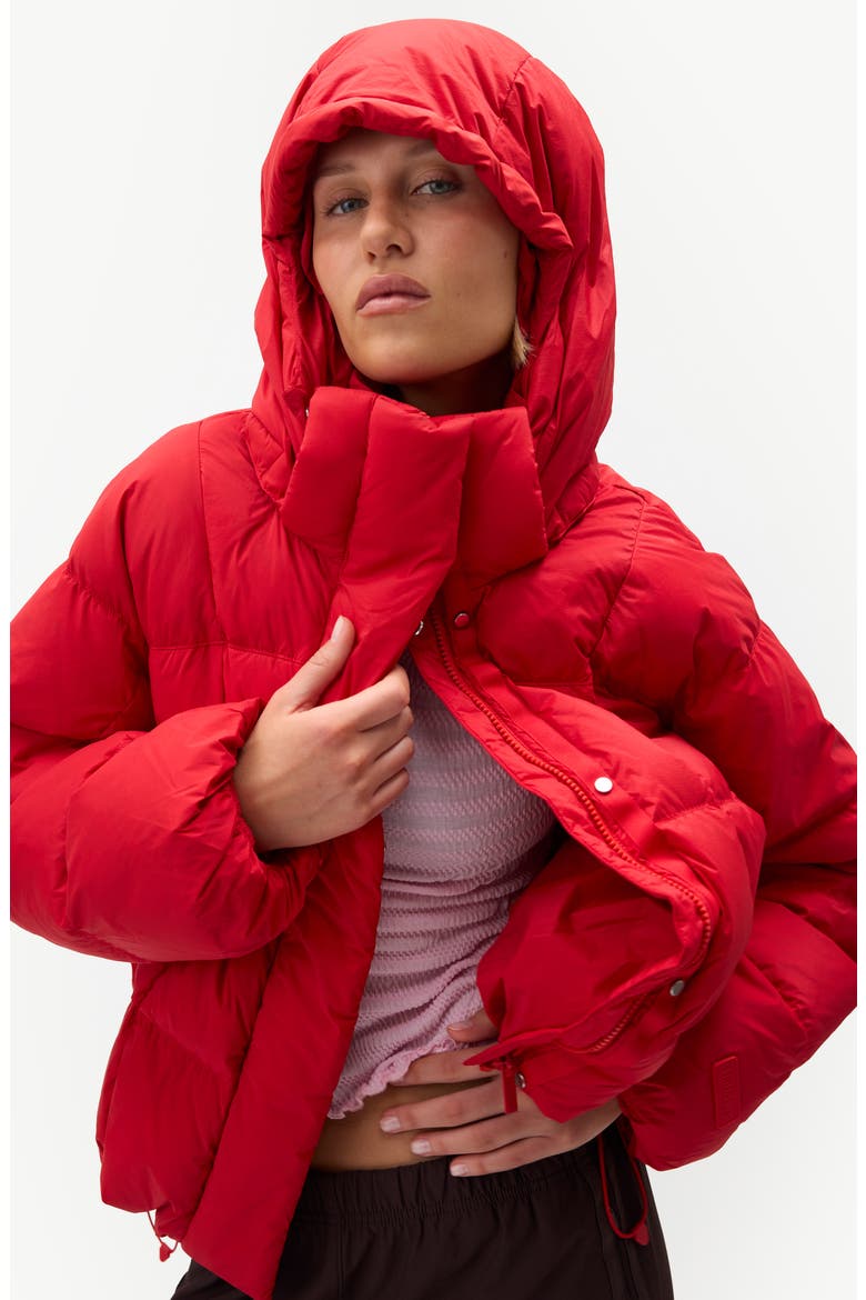 Louise Down Puffer Jacket, Alternate, color, ROUGE