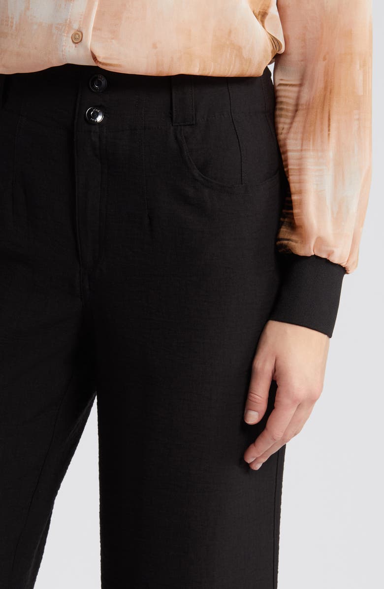 DKNY Crinkle High Waist Wide Leg Pants, Alternate, color,