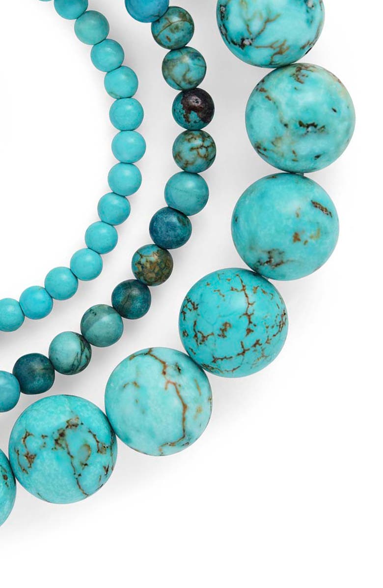 Sterling Forever Turquoise 3-Pack Beaded Stretch Bracelets, Alternate, color, 