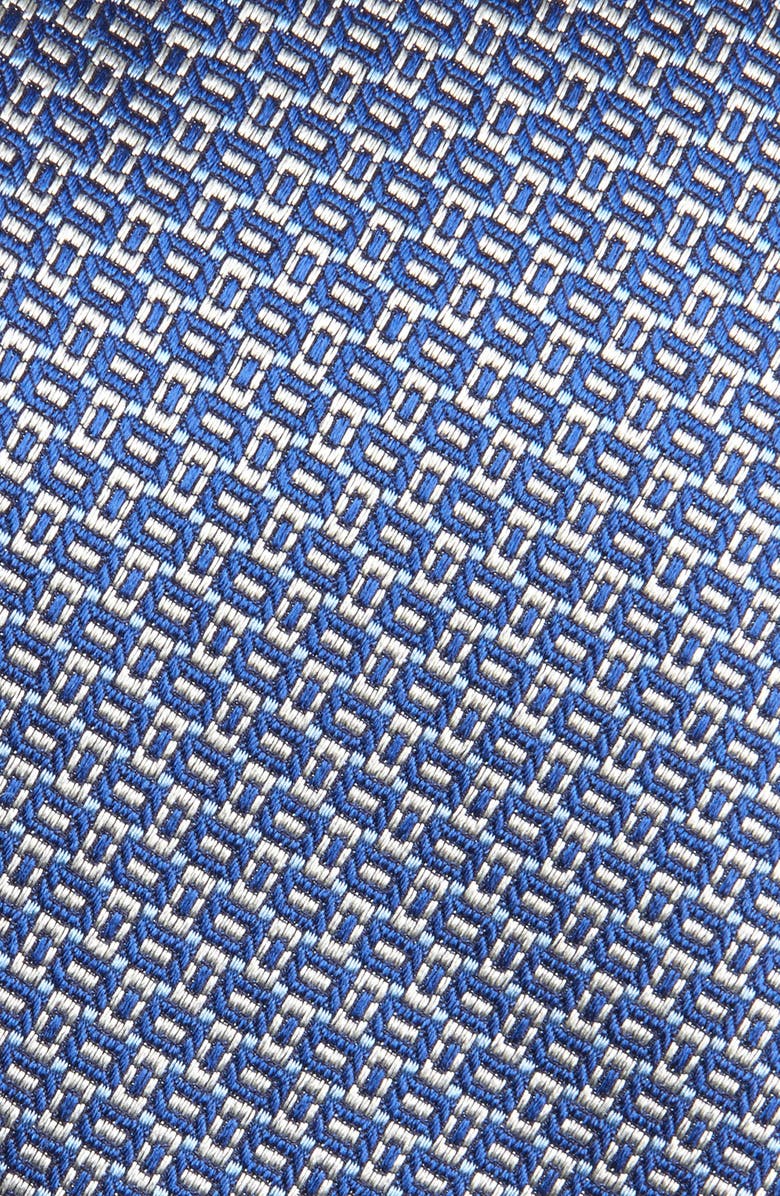 David Donahue Neat Silk Tie, Alternate, color, Navy