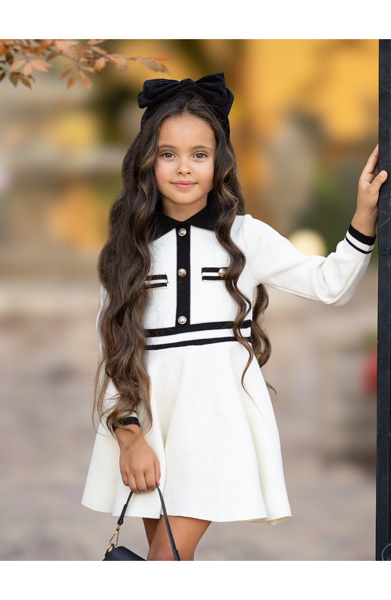 Mia Belle Girls Adorable Preppy Long Sleeve Sweater Dress, Alternate, color, 