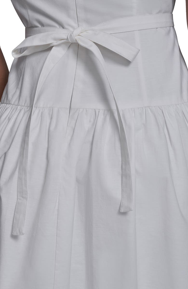 KARL LAGERFELD Poplin Midi Sundress, Alternate, color, Soft White