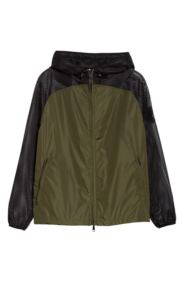 Moncler Persan Mesh Contrast Hooded Jacket, Alternate, color, 