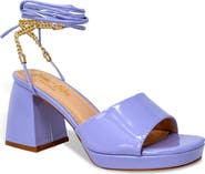 CHASE AND CHLOE Zendaya Chain Ankle Wrap Platform Sandal