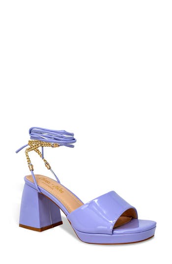 Chase & Chloe Chase And Chloe Zendaya Chain Ankle Wrap Platform Sandal