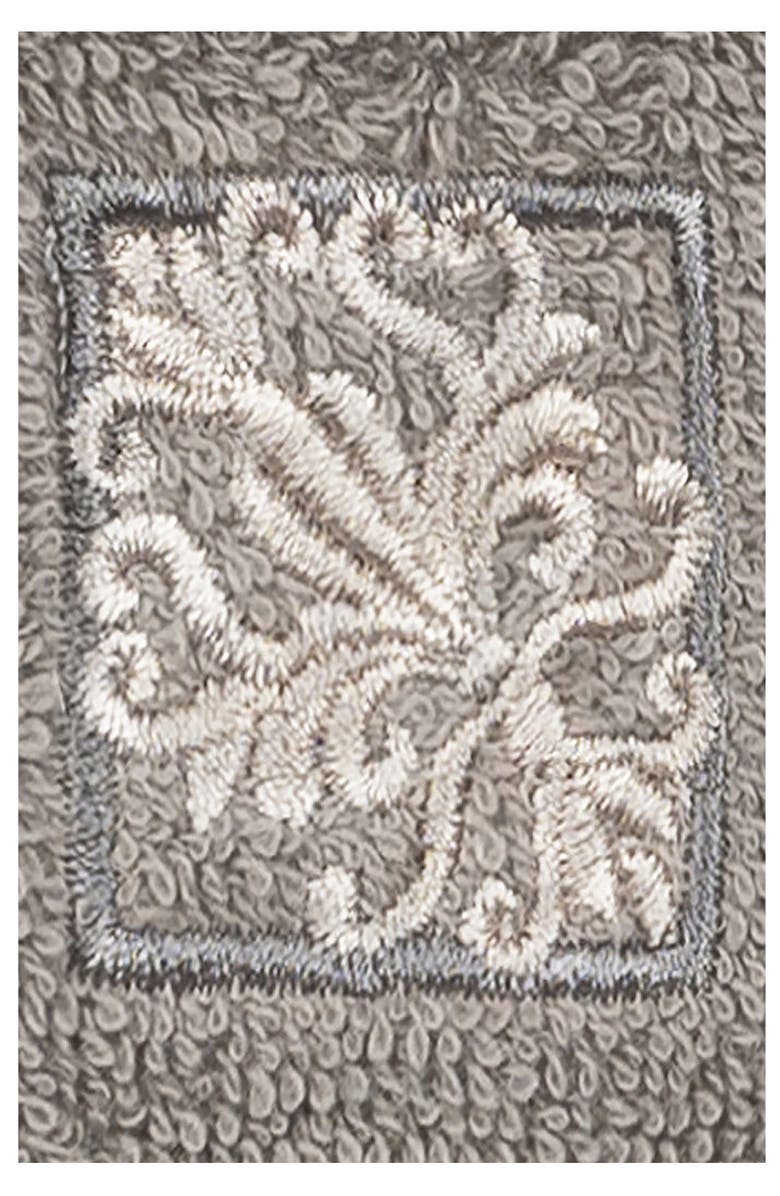 Linum Home Textiles Vivian Embellished Washcloth - Set of 2 - Dark Gray, Alternate, color, Dark Gray