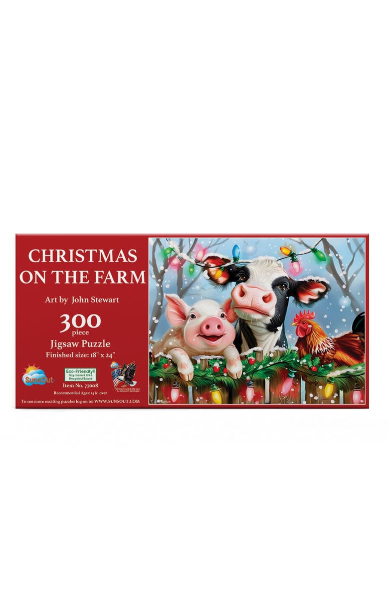 Sunsout Christmas on the Farm 300 piece Jigsaw Puzzle for Adults, Alternate, color, Multicolor