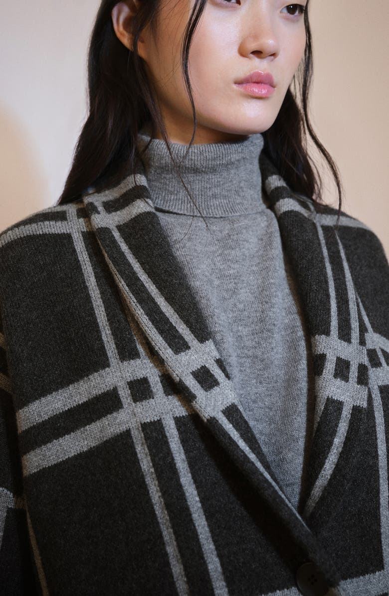 MANGO Plaid Sweater Coat, Alternate, color,