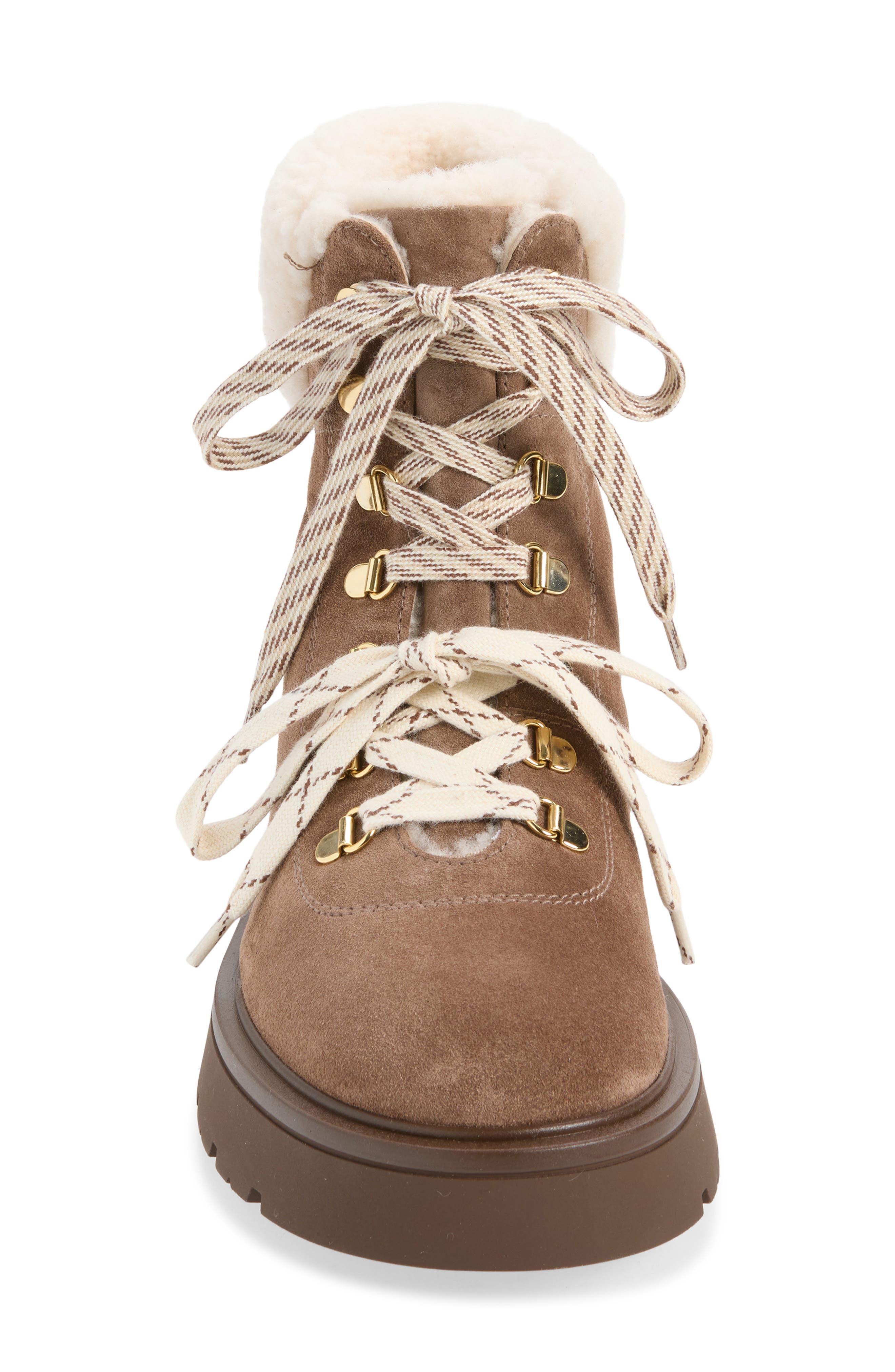 Ren Genuine Shearling Lace-Up Boot, Alternate, color, CIGAR NATURAL
