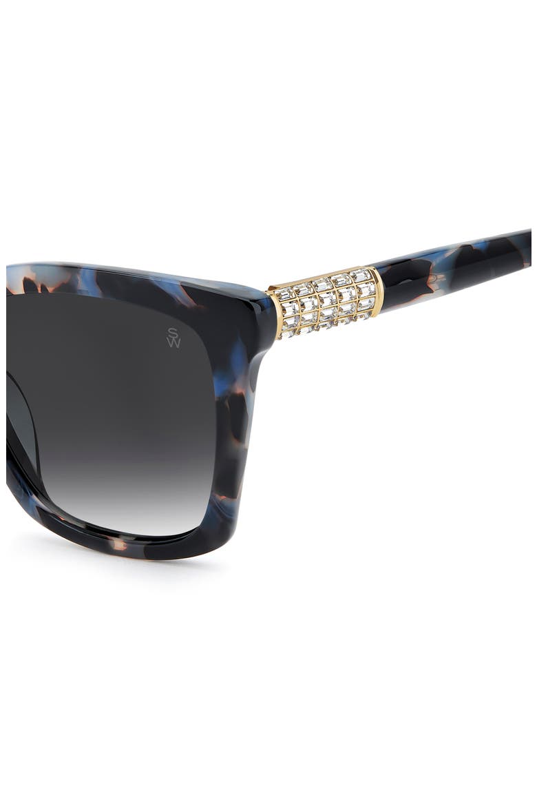 54mm Rectangular Sunglasses, Alternate, color, BLUE HAVANA/ DARK GREY SF