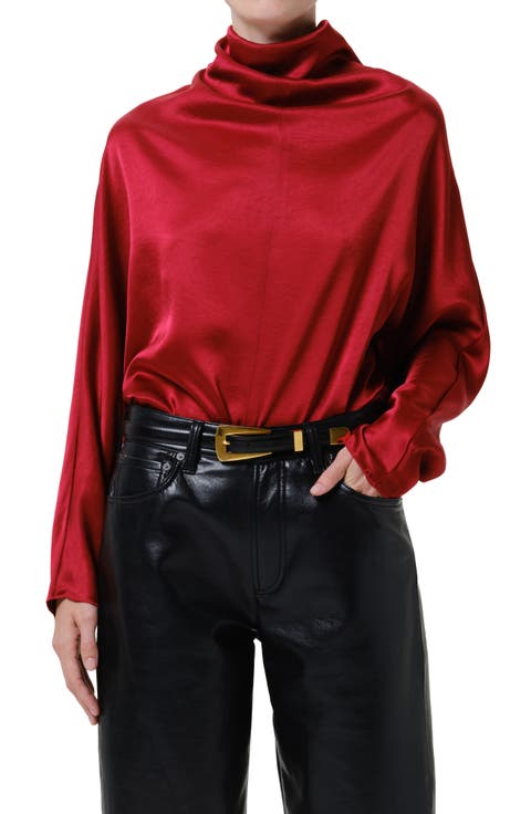Ilaria Draped Mock Neck Top