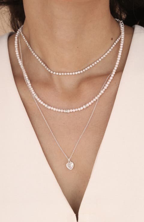 Layered Charm & Freshwater Pearl Necklace