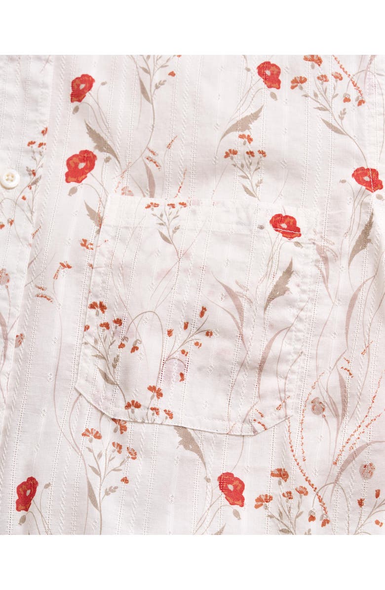 Billy Reid Floral Textured Relaxed Fit Short Sleeve Button-Up Shirt, Alternate, color,
