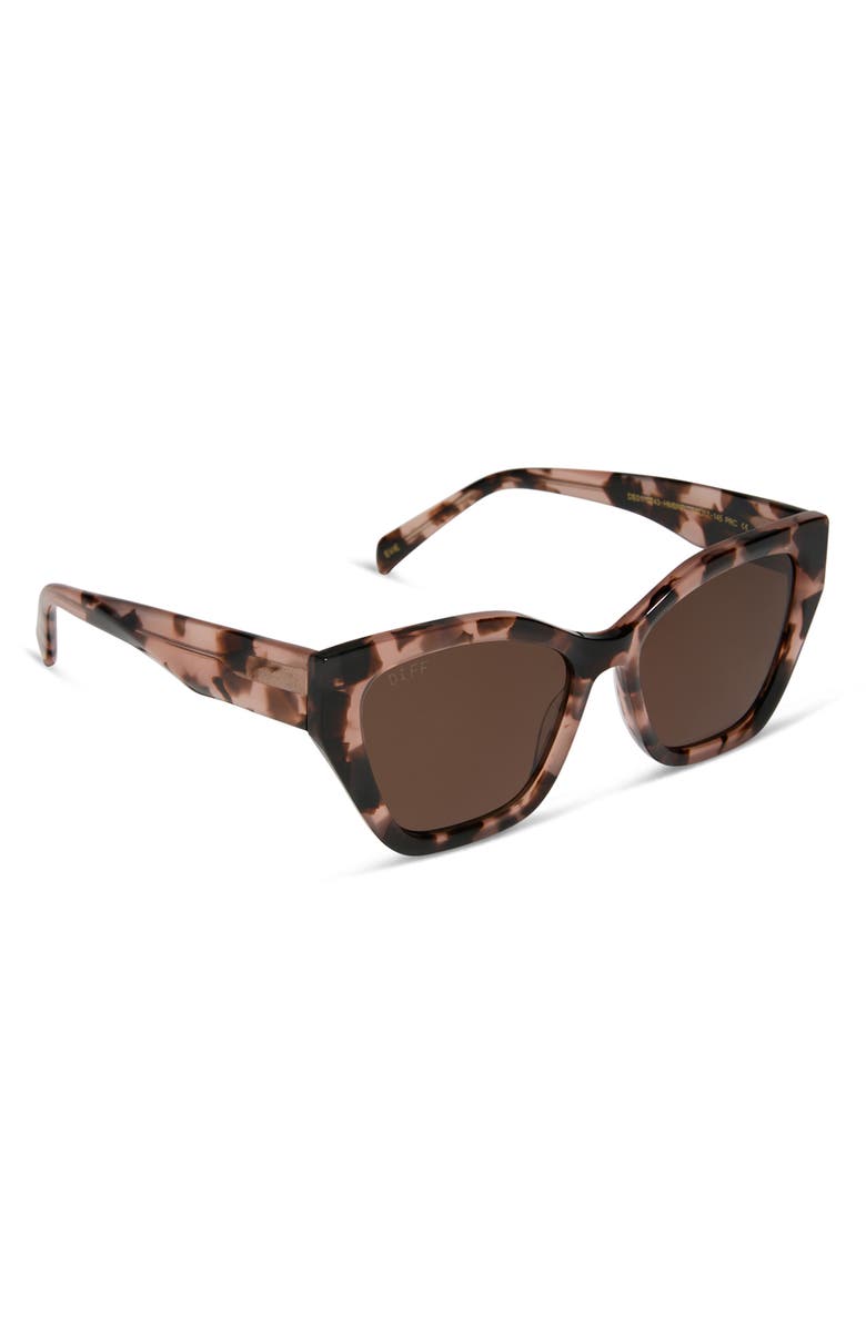 DIFF Evie 54mm Polarized Sunglasses, Alternate, color, Himalayan Tortoise / Brown