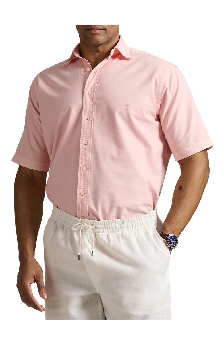 Polo Ralph Lauren Big & Tall Mineral-Dyed Oxford Sport Shirt, Main, color, Rose