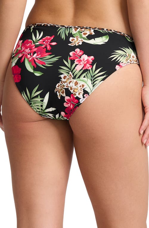 Tommy Bahama Lily Cat Reversible Hipster Bikini Bottoms In Black Rev