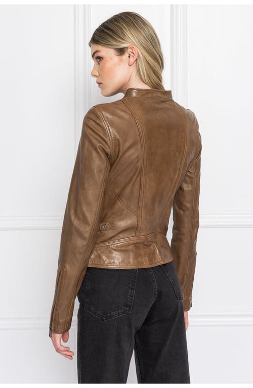 Lamarque Arlette | Leather Biker Jacket In Brown
