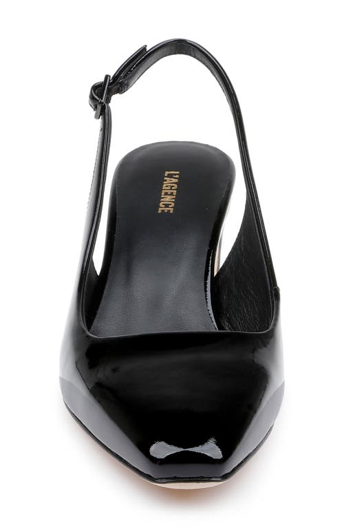 L'agence Elaina Slingback Pump In Black Patent