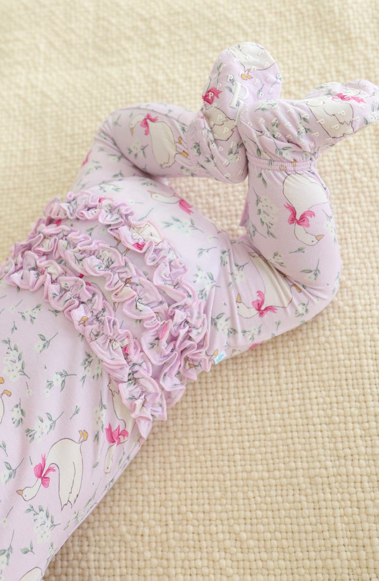 Posh Peanut Ruffle Zip Footie, Alternate, color, Light/ Pastel Pink