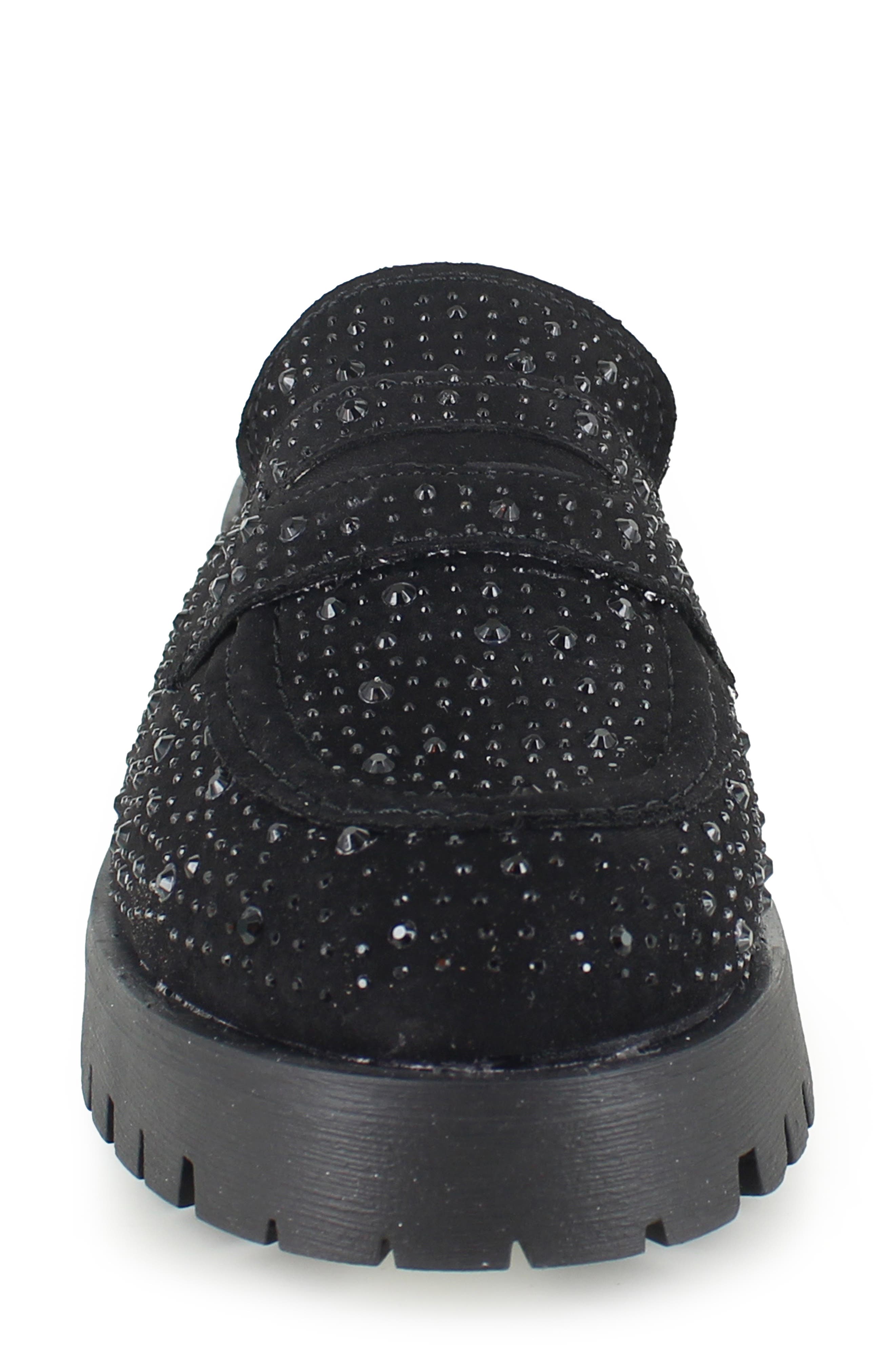 ZIGI Sachi Rhinestone Embellished Lug Sole Clog, Alternate, color, Black Suede