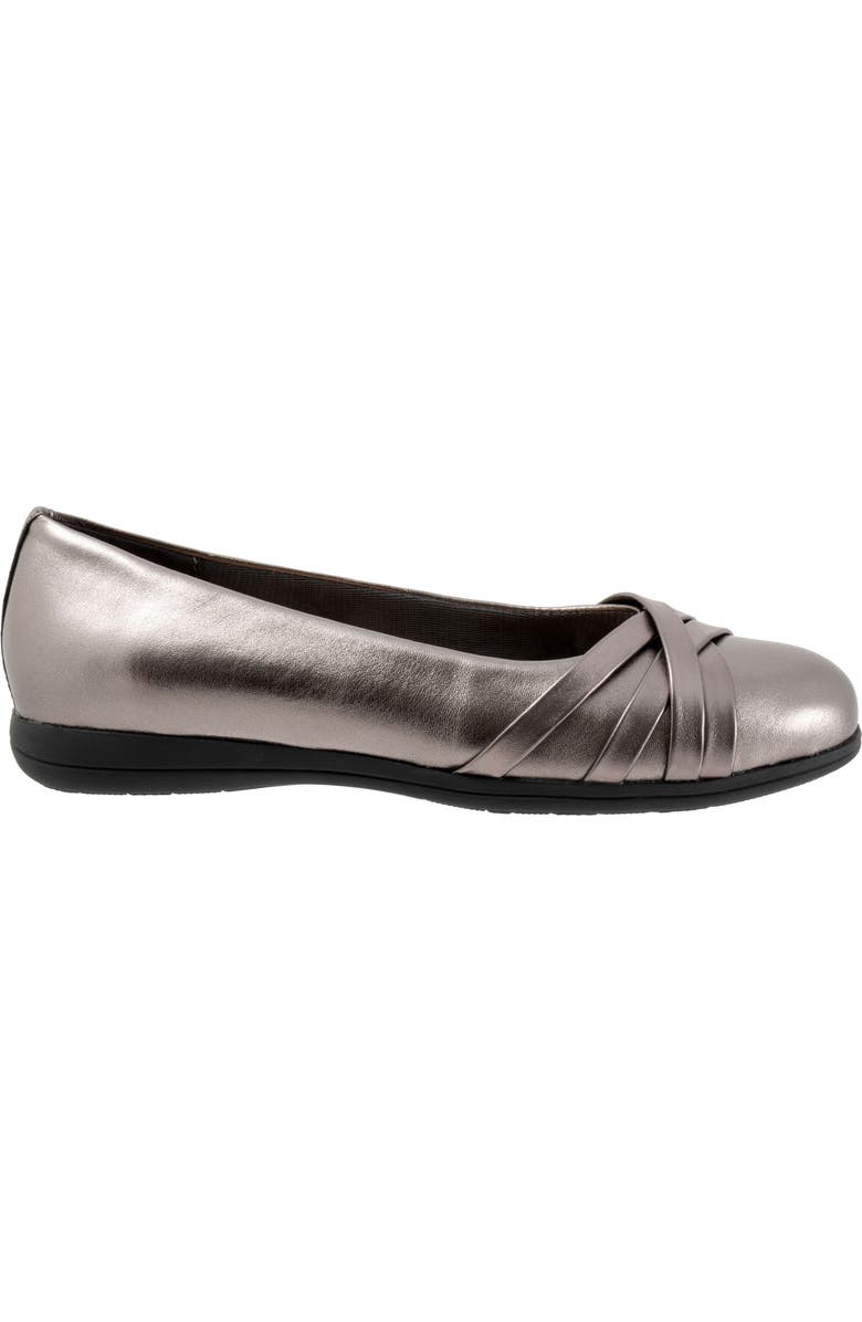 Trotters Daphne Flat, Alternate, color, Pewter