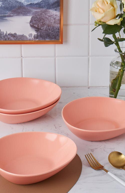 Stone Lain Delilah Porcelain 6-piece Pasta Bowl Set In White