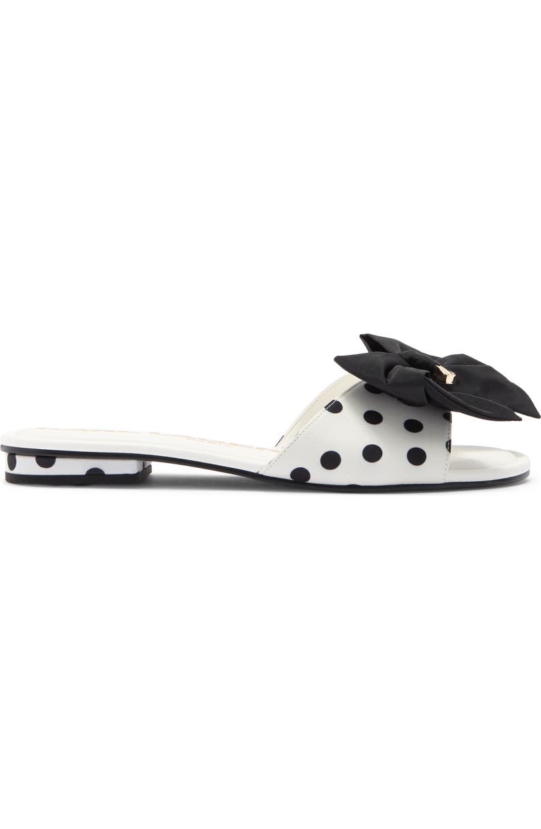 KARL LAGERFELD PARIS Ciaran Bow Slide Sandal, Alternate, color, White/ Black