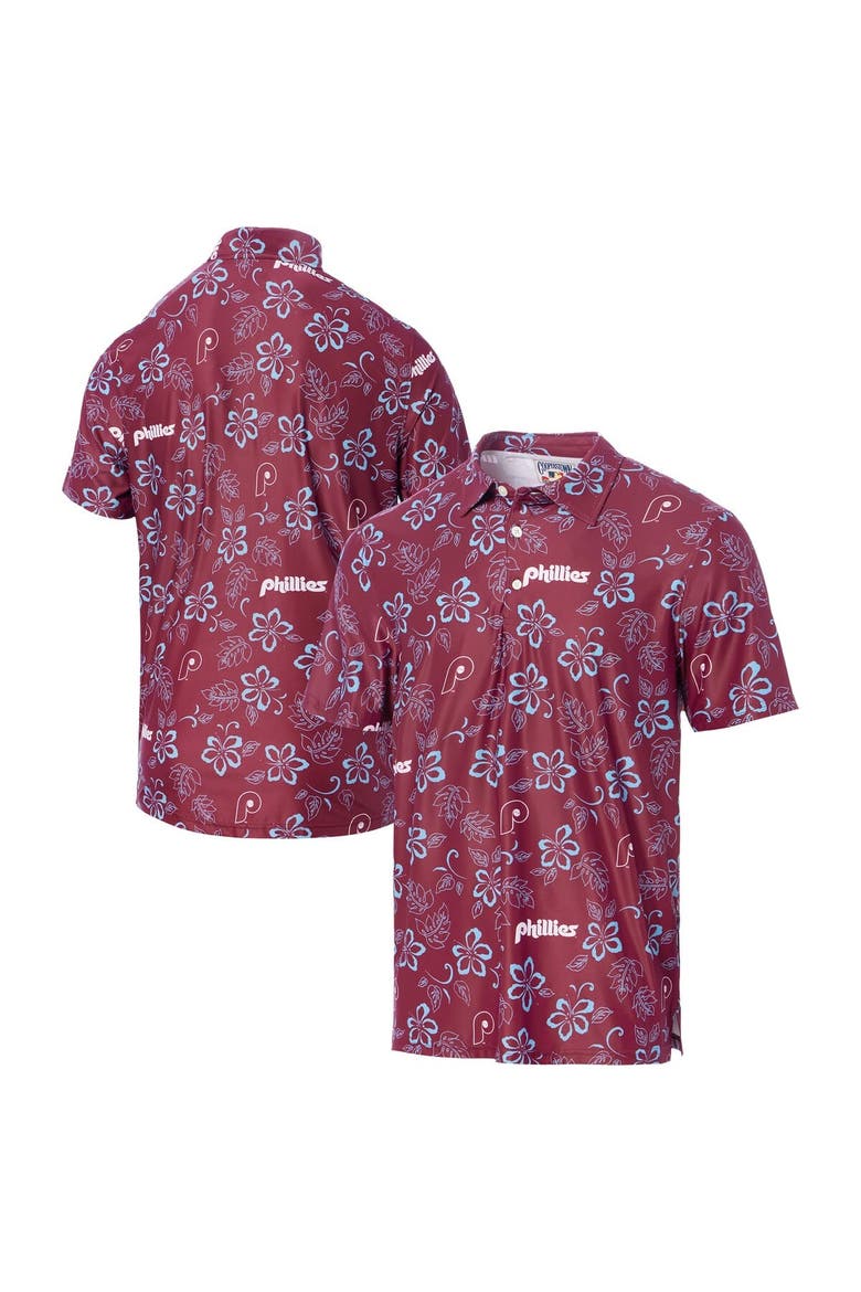 Men's Reyn Spooner Maroon Philadelphia Phillies Cooperstown Collection Performance Polo, Alternate, color, Maroon
