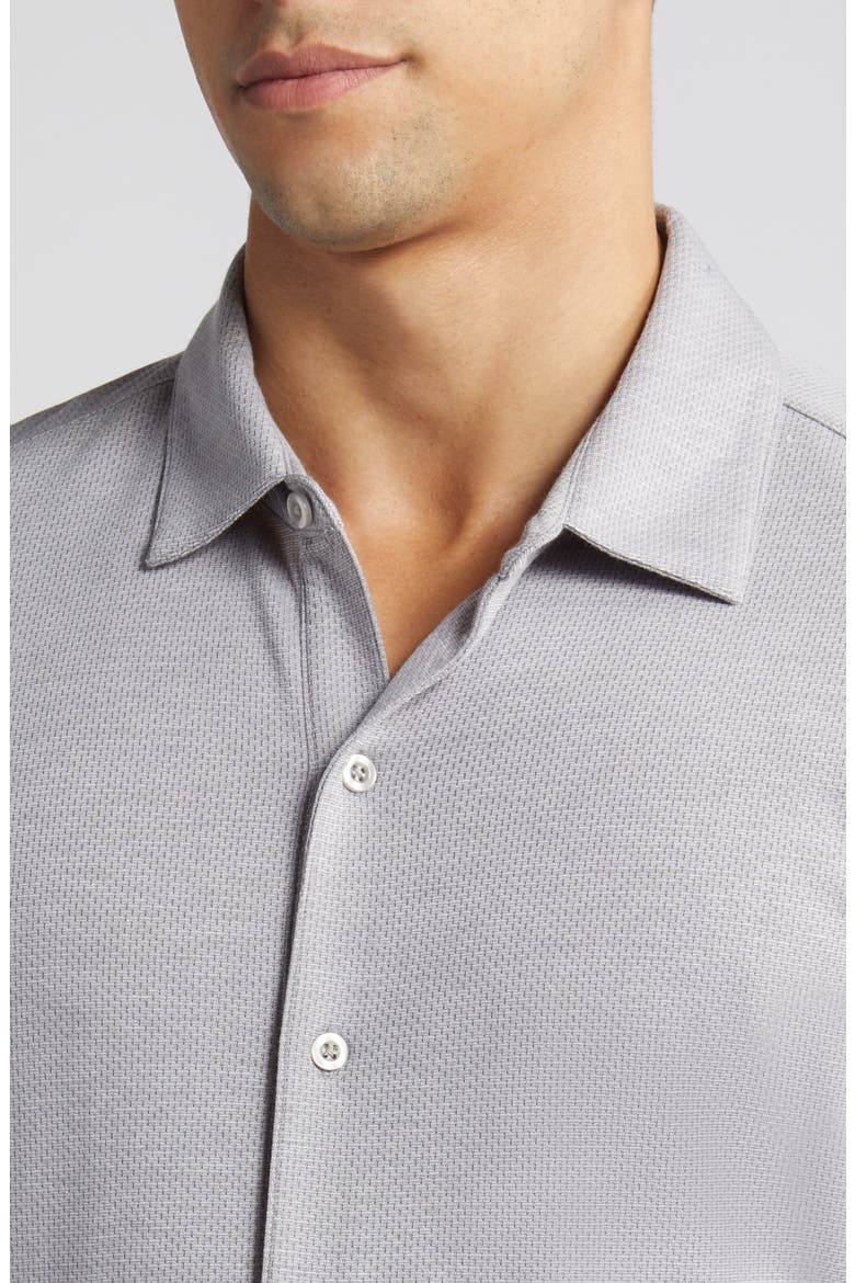 Robbins Knit Short Sleeve Button-Up Shirt, Alternate, color, GREY
