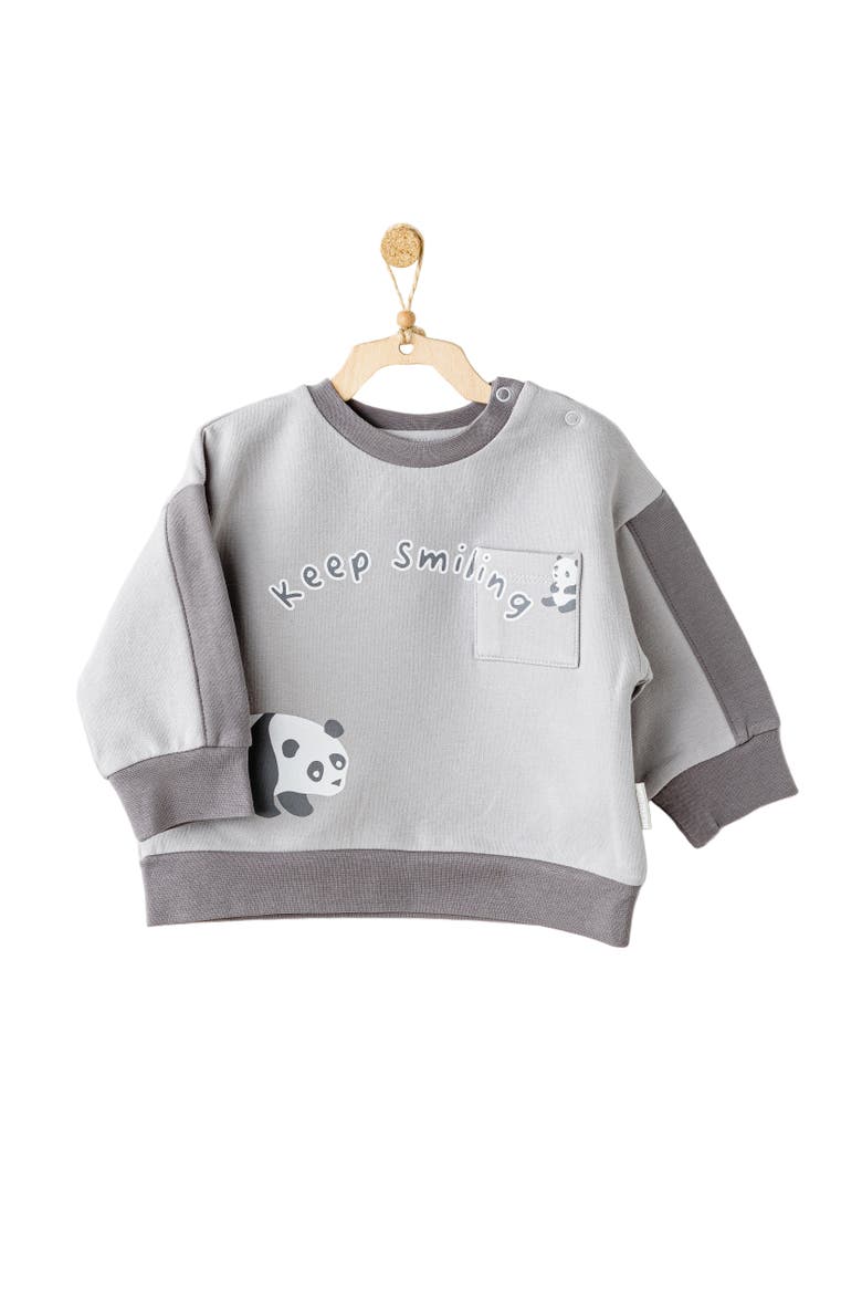 Keep Smiling Panda Set, Alternate, color, Grey