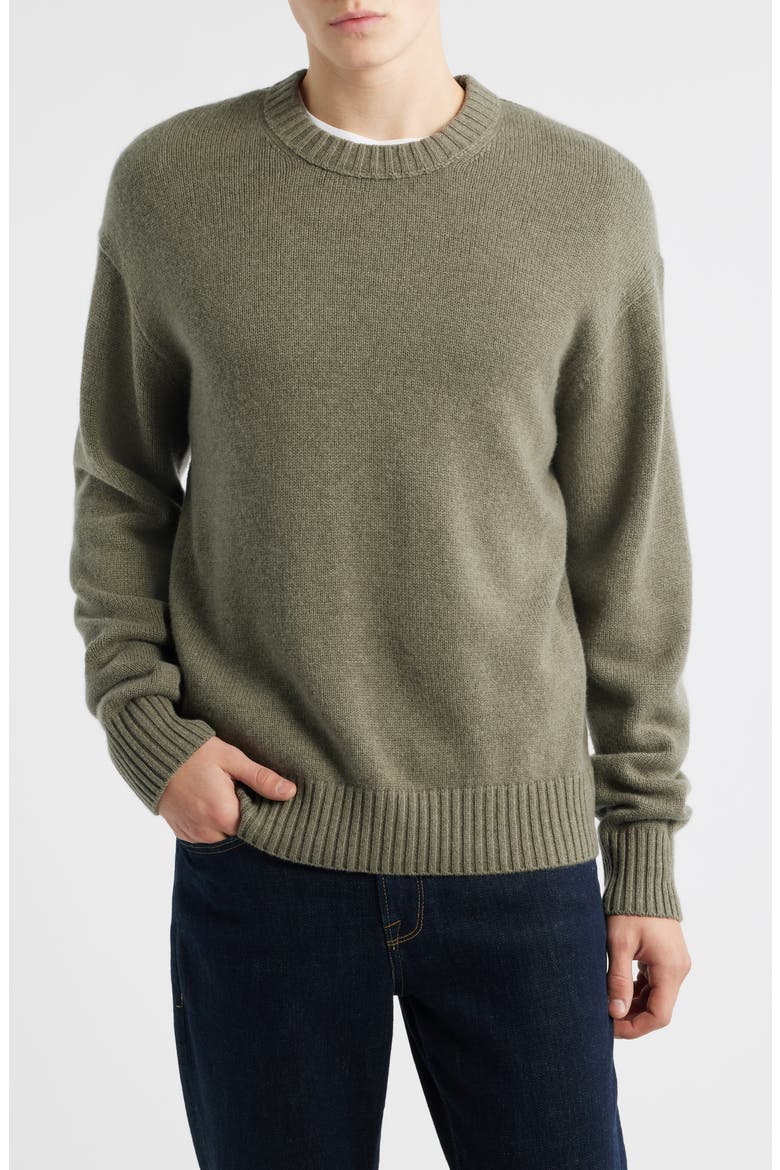 Cashmere Crewneck Sweater, Main, color, SMOKY GREEN