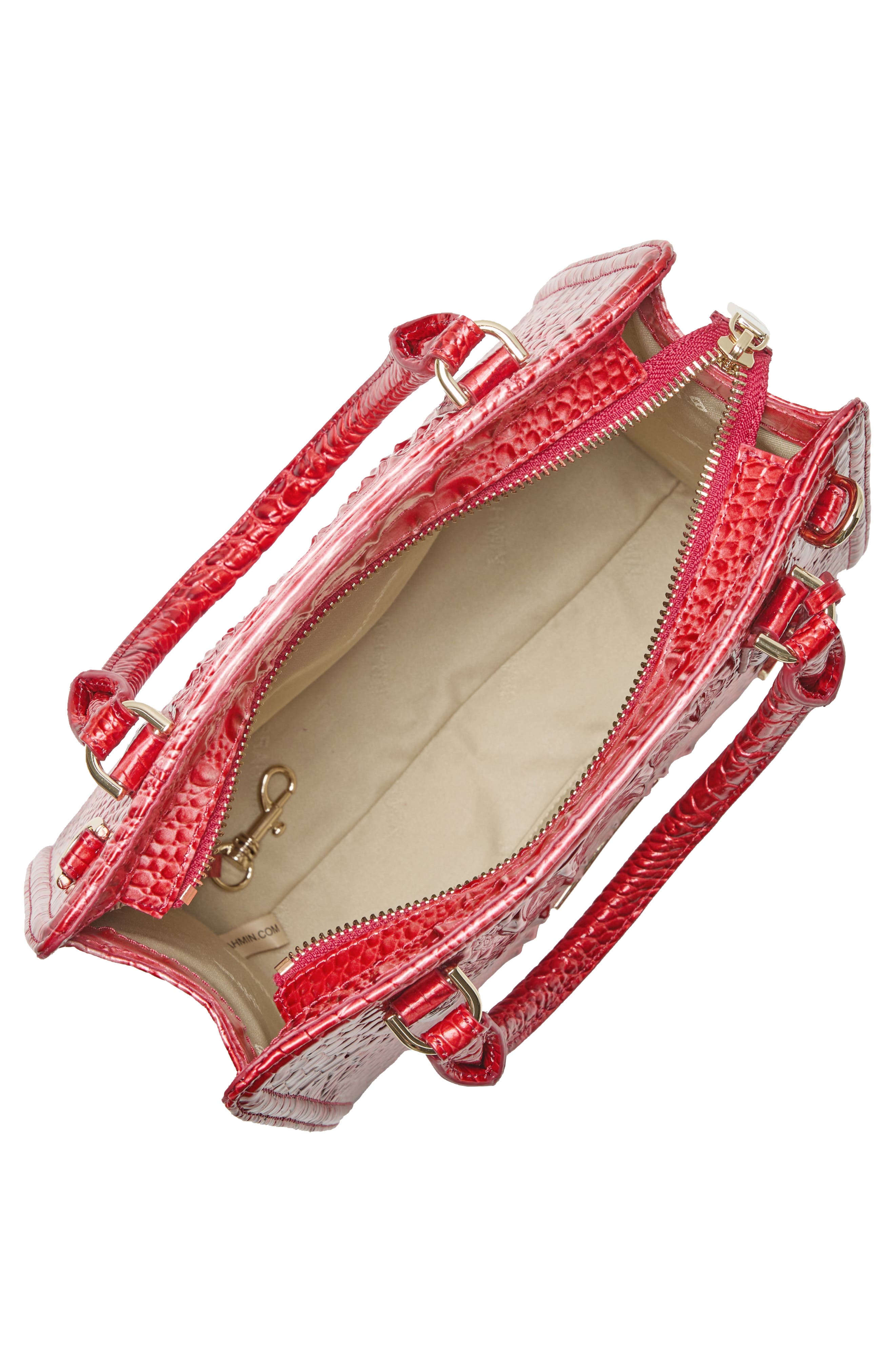 Brahmin Cami Croc Embossed Leather Satchel, Alternate, color, 