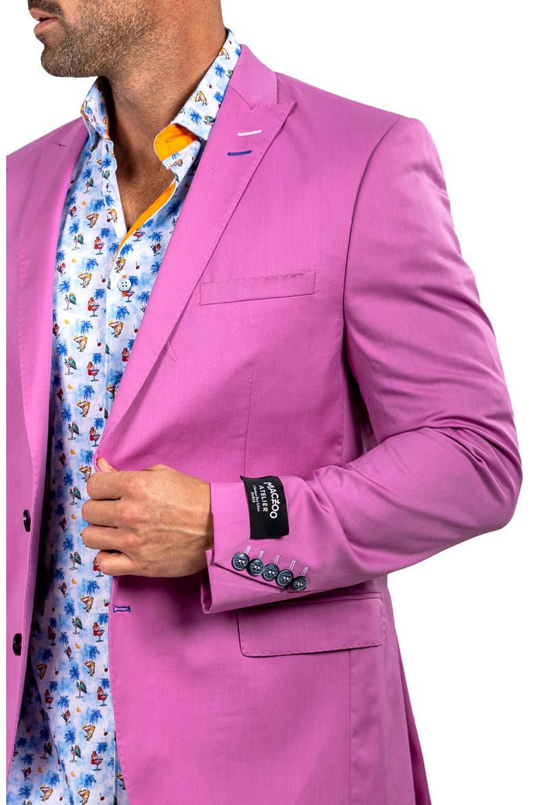 Descartes Marthyr028 Purple Virgin Wool Peak Lapel Blazer, Alternate, color, PURPLE