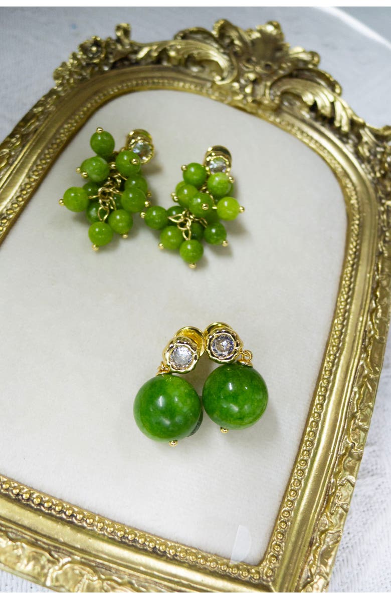 Classicharms Olivia Peridot Bead Drop Earrings, Alternate, color, Green